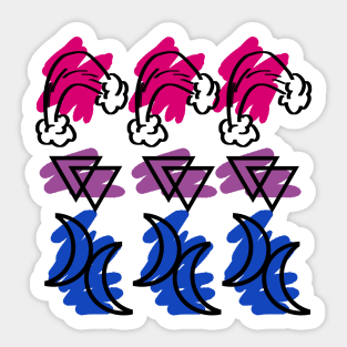 Bi Pride Flag in Symbols! Sticker